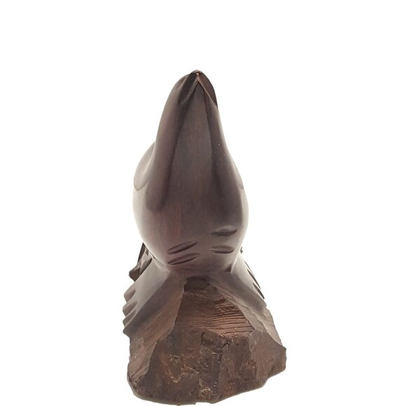 Vintage Iron Wood Hand Carved Folk Art Sculpture Sea Lion Seal MCM Modernist - Picture 3 of 8